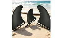 3 Pieces Matte Surfing Fins with Honeycomb Pattern Ultralight Thruster Fins Controlled Surfboard Fin Low-Profile for Surfers