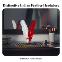 Feather Headband Lively Feathers Boho Feather Headpiece Hippie Costume Headdress Comfortable Tribal Pattern Headdress for Girls