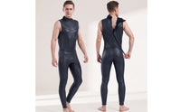 Sleeveless Wetsuit Glossy Front Zip Wetsuit Form Fitting Suit for Diving