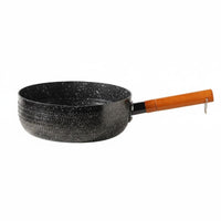 Maifan Stone Coating Japanese Yukihira Pan Multi-Functional Non-Stick Milk Pan Easy to Clean Single Serving Pasta Pot Wooden Handle for Students, Singles, Dorm Room