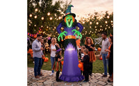 Giant Inflatable Witch with LED Lights Built-in LEDs Halloween Yard Inflatable Outdoor for Lawn