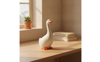 Ceramic Goose Glazed Goose Figurine Small Ornament for Shelf