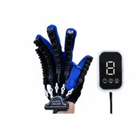 Adjustable Intensity Robotic Rehabilitation Glove Digital Display Controller Robotic Rehab Glove Mirror Mode Electric Finger Exerciser Portable Design for Elderly, Home Use