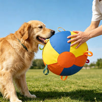 Dog Ball with Loops Versatile Interactive Dog Ball Rolling for Exterior Exercise, Yards