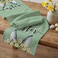 Easter Table Runner Soft Textile Linen Blend Table Runner Machine Washable House Decoration for Party Hosts, Homeowners, Kitchen