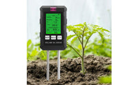 Large Backlit LCD Screen 6-in-1 Soil Tester Portable Design Soil Moisture Light Fertility Meter °C/°F Switchable Multi-Function Plant Sensor Easy to Use for Farmers, Gardeners, Houseplant Owners, Greenhouse, Farm, Potted Plants, Lawn