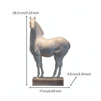 Horse Figurine with Base Weathered Horse Figurine Carved Decor for Decorators, Collectors, Living Room, Mantel