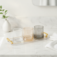 Glass Mouthwash Cup Set for Couples and Families, Hotel Bathroom Tumbler