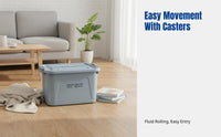 Home Organizer Bin, Large Capacity Storage Box with Lid for Clothes and Toys, Stackable, Transparent, Thickened