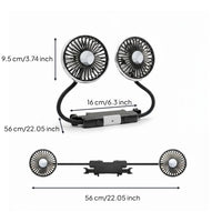Easy Installation Double Head Car Fan Adjustable Angle Car Seat Headrest Fan 360° Rotatable Independent Controls for Children, Babies, Trucks, SUVs, Summer Travel, Road Trips