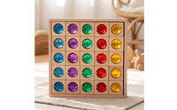 Wooden Block Board with Acrylic Blocks Translucent Wooden Blocks with Acrylic Pieces Faceted Block Board for Young Children, Classroom