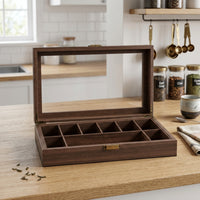 Safeguarding Compartment Box with Latch Rectangular Display Case Low-Height Organizer for Countertop