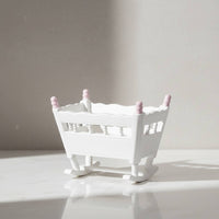 Dollhouse Infant Cradle Realistic Design Miniature Infant Cradle High Detail Dollhouse Rocking Crib for Model Collectors, Hobbyists, Diorama Projects