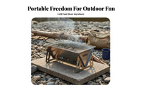 Foldable BBQ Cooker Compact Folding Outdoor Cooker Lightweight Stainless Steel Barbecue for Campers, Backpackers, Picnic, Travel