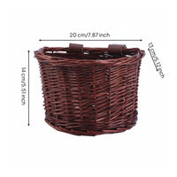 Lightweight D-Shaped Wicker Basket Long-Lasting D-Shaped Front Basket Easy to Clean