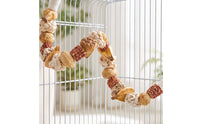 Bird Gnaw Toy Wood Hanging Bird Toy with Metal Hardware Enrichment for Parrots