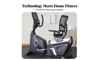 Adjustable Seat with Backrest Stationary Bike LCD Display Resistance Bike Low-Effect Workout Cardio Training Machine Heart Rate Monitor for Beginners, Gym, Home