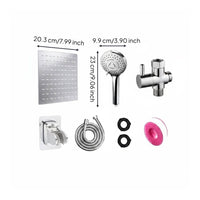 Shower Fixture with Extension Arm Anti-Leakage Square Shower System Water Saving Washroom Fixture