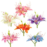 Mini 3-Head Lily Flower Heads DIY Hair Accessory Material for Photography and Floral Arrangement (100 pcs)