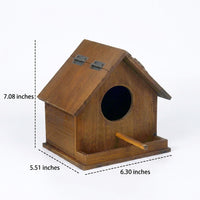 Integrated Feeding Wooden Bird Box, 60mm Entrance Bird Box and Bird House for Parakeets, Hanging Nesting Shelter for Garden and Outdoor Use