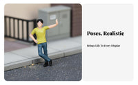 1:64 Scale Figure Hand Painted 1:64 Miniature Scale People Japanese Student Miniature Highly Detailed Model Car Miniature Scene