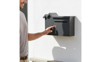 Wall Mount Letterbox Creative Design M-Shaped Roof Post Box Locking Security Mailbox Anti-Security Key Lock Mail Box Drainage