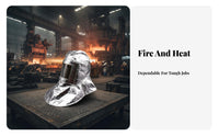Aluminized Cape Hood with Visor Fireproof welder's Hood with Neck Drape Full Coverage Design Heat Resistant protective headgeargear Cover for individuals, Foundries, Steel Mills