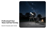 Red Dot Pointer 70mm Opening Tele Educational Gift Astronomical Refractor Tele Easy to Assemble Stargazing Fully Coated Optics for Beginners, Amateur Astronomers, Moon Observation, Outdoor, Backyard, Landscape Viewing