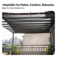 Thickened Material Black Sunshade Net Protection Garden Sunblock Net High-Density Weave Heavy Duty Shade Tarp Heat Insulation for Balcony, Greenhouse, Rooftop, Carport