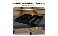 Multifunctional Hotel Service Cart Easy to Clean Hotel Linen Trolley Large Capacity Plastic Multi-Function Cleaning Cart Effortless-Rolling Casters for Housekeeping Personnel, Janitors, Cleaners, Restaurant, Hospital, Office Buildings