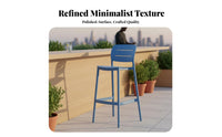 Minimalist Design Stackable High Stool Indoor & Outdoor Use Bar Chair Easy to Clean Seating Furniture Single-Piece Molded for Adults, Homeowners, Business Owners, Cafe, Patio, Kitchen, Dining Room