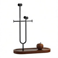 Easy Installation Necklace Holder with Tray Carbon Steel Frame Jewelry Tree Stand Unobstructed Design Desktop Key Rack Waterproof for Dressing Room