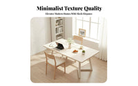 Modern Minimalist Design Rectangular Table and Chair Set Light Luxury Aesthetic 5-Piece Table and Chair Set scuffResistant surface Dining Room Furniture Sturdy Construction for Families, Homeowners, Students, Small Apartments, Kitchen, breakfast area