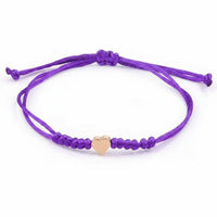 Handmade Heart Bracelet Adjustable Woven Durable String for Daily Wear