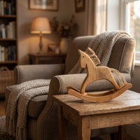 Wooden Rocking Horse Rustic Rocking Horse Figurine Handcrafted Tabletop Decor for Shelf, Entryway