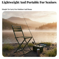 Large Size X-shaped frame Folding Stool High Weight Capacity Portable Furniture Quick Setup Outdoor Gear sturdy Construction for Seniors, Fishermen, Fishing, Home Use, Camping, Outdoor meals