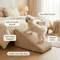 Dog Steps for Bed and Sofa with Detachable Modular Design, Pet with Washable Cover, High Density Sponge Foam