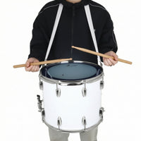 Marching Snare Drum Metal Shell Snare Drum with Carrying Strap Instrument for Processions, School Bands