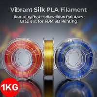 3DSWAY Rainbow PLA Filament 1.75mm 1KG Spool Gradient Multicolor Printer for High Gloss Shiny Material for Decorative and Hobbyists