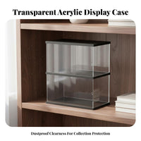 Acrylic Display Case High Clearness Acrylic Display Box Large Capacity Dustproof Showcase Box for Collectors, Hobbyists, Desktop, Tabletop