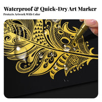 Waterproof Ink Shimmering Brush Marker Fade Resistant Double-sidedEnded Shimmering Writers High Coverage Art Supply Quick Drying for Crafters, Students, Hand Lettering, Scrapbooking, Crafting, Calligraphy