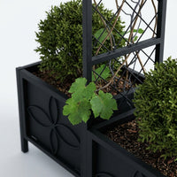 Garden Arch with Planter Boxes for Garden Decor, Wide Metal Trellis and Plant Support, Strong Wedding Decorations, Pastoral Style Metal Frame