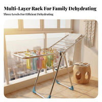 Foldable Clothes Dehydrating Rack Space-Saving Foldable Laundry Stand Installation Foldable Clothes Dryer for Families, Balcony, Apartment
