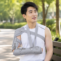 Elbow Brace Post-Op Shoulder Support Universal Gray Padded for Fracture Recovery