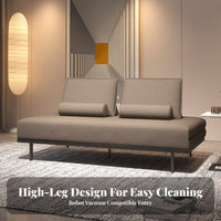 Foldable Design Fold-extendable Metal Frame Bed two-in-singleUse Sleeper Sofa Space-Saving transformable Couch Double Person Capacity for Apartment Dwellers, Students, Homeowners, Living Room, Bedroom