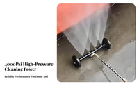 4000 PSI Compatible Underbody Car Washer Stainless Steel Rolling Car Underbody Washer Quick Connect Fittings for Homeowners, Driveway, Patio