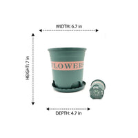 Tree Planters and Flower Planters Outdoor, Heavy Duty Green Plant Pot with Optional Saucer, Round Tapered Pot for Garden Trees and Plants
