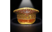 Jeweled Hat Lustrous Hat with Rhinestones Ornate Embellished Cap for Entertainers, Stage Performances, Themed Events