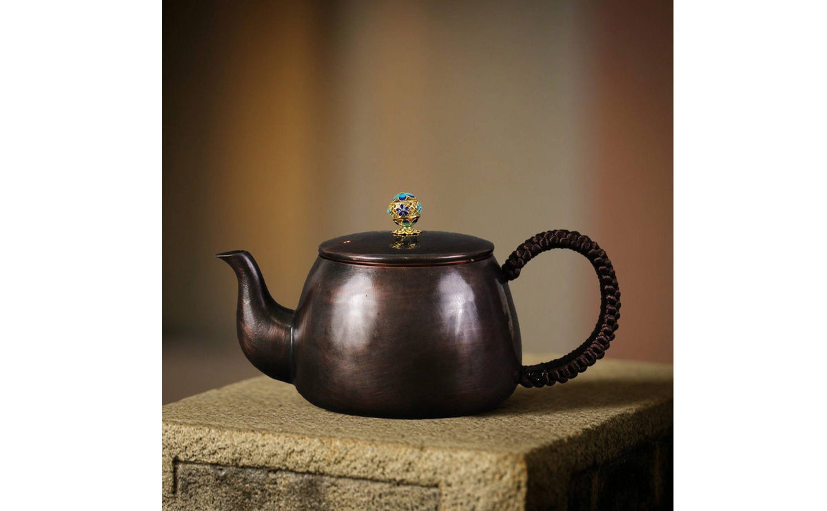 Handmade Copper Tea Kettle Vintage Copper Tea Kettle Portable Teapot with Lid for Home