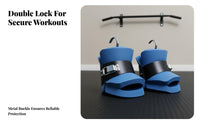 2 Pieces Stainless Steel Hooks Inversion Boots High-Density Foam Padding Inversion Boots Safety Lock Fitness Equipment Heavy Duty for Athletes, Bodybuilders